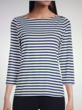 J. McLaughlin Wavesong Striped Navy/White Top